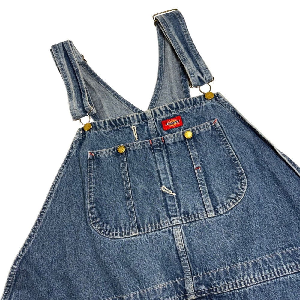 Dickies Men's Denim Bib Overalls Blue Size 52x30 Carpenter‎ Workwear Farmer